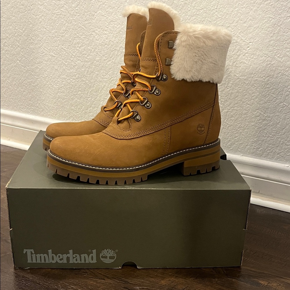 Timberland Women's Brown Fur-Trimmed Boots- size 10